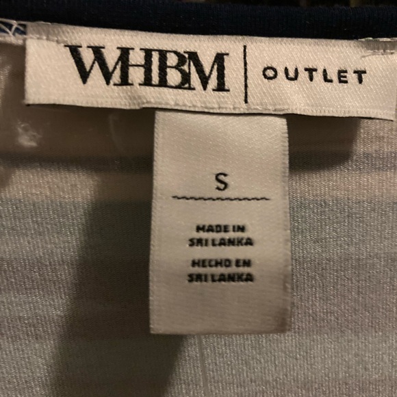 NWT: WHBM Striped Blue and White V-Neck Dress with tie belt and flutter sleeves - Picture 15 of 16